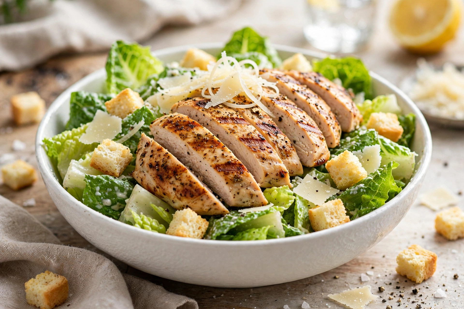 Fresh caesar salad at Common Good Harlem